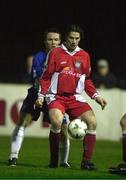 17 November 2000; Liam Kelly of St Patricks Athletic in action against Darren Kelly of UCD during the Eircom league Premier Division match between St Patricks Athletic and Derry City at Inchicore in Dublin. Photo by David Maher/Sportsfile