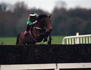 18 November 2000; Limestone Lad with Barry Cash up, jumps the last first time round on their way to win The Craddockstown Novice Steeplechase at Punchestown in Kildare. Photo by Ray McManus/Sportsfile