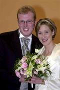 25 November 2000; Irish athlete Ms. Catherina McKiernan and Mr. Damien O'Reilly who were married at the Church of the Immaculate Conception, Coronea in Cavan. Photo by Brendan Moran/Sportsfile