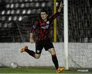 11 September 2015; David O'Sullivan, Longford Town, celebrates after scoring his side's opening goal. Irish Daily Mail FAI Senior Cup, Quarter-Final, Longford Town v Sheriff YC, City Calling Stadium, Longford. Picture credit: Seb Daly / SPORTSFILE