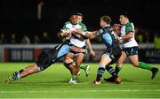 11 September 2015; Bundee Aki, Connacht, is tackled by Hugh Blake, Glasgow Warriors. Guinness PRO12, Round 2, Glasgow Warriors v Connacht, Scotstoun Stadium, Glasgow, Scotland. Picture credit: Paul Devlin / SPORTSFILE