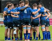 12 September 2015; The Leinster U18 Clubs pre-match huddle. Clubs Interprovincial Rugby Championship, Round 2, Ulster v Leinster, U18 Clubs, Rainey RFC, Magherafelt, Derry. Picture credit: Oliver McVeigh / SPORTSFILE