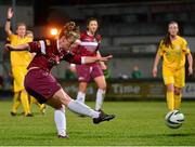 12 September 2015; Lynsey McKey, Galway WFC, scores her side's fourth goal. Continental Tyres Women's National League, Castlebar Celtic v Galway WFC, Celtic Park, Castlebar, Co. Mayo. Picture credit: Piaras Ó Mídheach / SPORTSFILE
