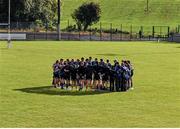 12 September 2015; Leinster team huddle after the game. U19 Interprovincial Rugby Championship, Round 2, Munster v Leinster, CIT, Bishopstown, Cork. Picture credit: Eóin Noonan / SPORTSFILE