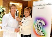 28 March 2009; Outgoing President Liz Howard, right, with Incoming President Joan O'Flynn during the Annual Congress of Cumann Camógaíochta na nGael. Abbey Court Hotel, Nenagh, Co. Tipperary. Picture credit: Pat Murphy / SPORTSFILE