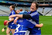 13 September 2015; Laois goalkeeper Laura Dunne, right, celebrates with team-mate Olga Parkinson after the game. Liberty Insurance All Ireland Premier Junior Camogie Championship Final, Laois v Roscommon. Croke Park, Dublin. Picture credit: Piaras Ó Mídheach / SPORTSFILE