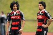 31 March 2009; Munster's Lifeimi Mafi, left, and Doug Howlett during rugby squad training. Munster Rugby Squad Training, University of Limerick, Limerick. Picture credit: Brendan Moran / SPORTSFILE