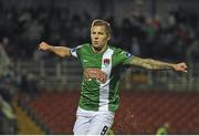 14 September 2015; John O'Flynn, Cork City, celebrates after scoring his side's third goal. Irish Daily Mail FAI Senior Cup Quarter-Final Replay, Cork City v Derry City. Turner's Cross, Cork. Picture credit: Eoin Noonan / SPORTSFILE