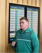 16 September 2015; Ireland's Tadhg Furlong at Dublin Airport ahead of the Ireland's departure for the 2015 Rugby World Cup. Terminal 2, Dublin Airport, Dublin. Picture credit: Stephen McCarthy / SPORTSFILE