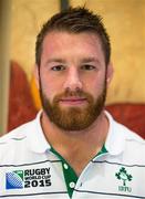 17 September 2015; Ireland's Sean O'Brien poses for a portrait after an Ireland team press conference. Marriott Hotel, Cardiff, Wales. Picture credit: Brendan Moran / SPORTSFILE