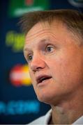 17 September 2015; Ireland head coach Joe Schmidt speaking during an Ireland team press conference. Marriott Hotel, Cardiff, Wales. Picture credit: Brendan Moran / SPORTSFILE