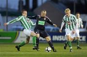 3 April 2009; Mark Quigley, St Patrick's Athletic, in action against Chris Shields, left, and Derek Foran, Bray Wanderers. League of Ireland Premier Division, Bray Wanderers v St Patrick's Athletic, Carlisle Grounds, Bray. Picture credit: Stephen McCarthy / SPORTSFILE