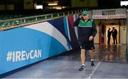 18 September 2015; Ireland head coach Joe Schmidt makes his way onto the pitch ahead of the captain's run. Ireland Rugby Squad Captain's Run, 2015 Rugby World Cup. Millennium Stadium, Cardiff, Wales. Picture credit: Brendan Moran / SPORTSFILE