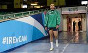 18 September 2015; Ireland's Simon Zebo makes his way onto the pitch ahead of the captain's run. Ireland Rugby Squad Captain's Run, 2015 Rugby World Cup. Millennium Stadium, Cardiff, Wales. Picture credit: Brendan Moran / SPORTSFILE