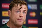 18 September 2015; Ireland's Jamie Heaslip during a press conference. Ireland Rugby Press Conference, 2015 Rugby World Cup. Millennium Stadium, Cardiff, Wales. Picture credit: Brendan Moran / SPORTSFILE