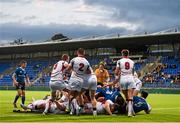 18 September 2015; Referee Mark Connolly awards Leinster a penalty try. U20 Interprovincial Rugby Championship, Round 3, Leinster v Ulster. Donnybrook Stadium, Donnybrook, Dublin. Picture credit: Stephen McCarthy / SPORTSFILE