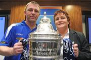 6 April 2009; Ballymun United's Casey McQuillan and Fanad United's Rose Sweeney at the 1st and 2nd round draws for the FAI Ford Senior Challenge Cup 2009. FAI Headquarters, Abbotstown, Dublin. Photo by Sportsfile