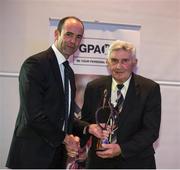19 September 2015; GPA president Dermot Earley  with  Kerry legend Mick O’Dwyer who received the GPA Lifetime Achievement Awards for football at the GPA Former Players Event in Croke Park. Over 400 former county footballers and hurlers gathered at the annual lunch which is now in its third year. The event is part of the GPA’s efforts to develop an active player alumi. Croke Park, Dublin. Picture credit: Ray McManus / SPORTSFILE