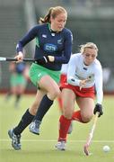 10 April 2009; Rosin Flinn, Ireland, in action against Natalie Seymour, England. International hockey friendly, National Hockey Stadium, UCD, Dublin. Picture credit: David Maher / SPORTSFILE *** Local Caption ***