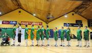 22 February 2009; The Republic of Ireland team line up ahead of the game. UEFA Futsal Championship 2010 Qualifying Tournament, Republic of Ireland v Kazakhstan. National Basketball Arena, Tallaght. Picture credit: Stephen McCarthy / SPORTSFILE