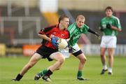 11 April 2009; Stephen Guing, St. Mary's, in action against Stephen O'Dwyer, Colaiste na Sceilge. All-Ireland Colleges 'A' Senior Football Championship Final, Colaiste na Sceilge, Caherciveen, Co. Kerry, v St Mary's, Edenderry, Co. Offaly. O'Moore Park, Portlaoise, Co. Laois. Picture credit: Stephen McCarthy / SPORTSFILE