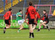 11 April 2009; Eanna O'Connor, Colaiste na Sceilge, shoots to score his side's winning goal during the final moments of injury time. All-Ireland Colleges 'A' Senior Football Championship Final, Colaiste na Sceilge, Caherciveen, Co. Kerry, v St Mary's, Edenderry, Co. Offaly. O'Moore Park, Portlaoise, Co. Laois. Picture credit: Stephen McCarthy / SPORTSFILE