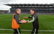 20 September 2015; Kerry manager Jack O'Connor and trainer Alan O'Sullivan celebrate at the final whistle. Electric Ireland GAA Football All-Ireland Minor Championship Final, Kerry v Tipperary, Croke Park, Dublin. Picture credit: Stephen McCarthy / SPORTSFILE