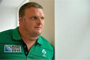 21 September 2015; Ireland's Nathan White poses for a portrait after a press conference. Ireland Rugby Press Conference, 2015 Rugby World Cup, St George's Park, Burton-upon-Trent, England. Picture credit: Brendan Moran / SPORTSFILE