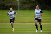 21 September 2015; Ireland's Nathan White, right, and Richardt Strauss during squad training. Ireland Rugby Squad Training, 2015 Rugby World Cup, St George's Park, Burton-upon-Trent, England. Picture credit: Brendan Moran / SPORTSFILE