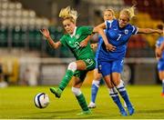 21 September 2015; Denise O'Sullivan, Republic of Ireland, in action against Annika Kukkonen, Finland. UEFA Women's EURO 2017 Qualifier Group 2, Republic of Ireland v Finland. Tallaght Stadium, Tallaght, Co. Dublin. Picture credit: Seb Daly / SPORTSFILE