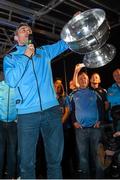 21 September 2015; Dublin's Alan Brogan celebrates on stage with the Sam Maguire cup during the team homecoming. O'Connell St, Dublin. Photo by Sportsfile