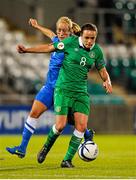 21 September 2015; Aine O'Gorman, Republic of Ireland, in action against Annika Kukkonen, Finland. UEFA Women's EURO 2017 Qualifier Group 2, Republic of Ireland v Finland. Tallaght Stadium, Tallaght, Co. Dublin. Picture credit: Seb Daly / SPORTSFILE