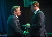 21 September 2015; Ireland's Jamie Heaslip receives his World Cup cap from Brett Gosper, CEO, World Rugby, during the Ireland Squad Rugby World Cup Official Welcome Ceremony. Ireland Welcome Ceremony, 2015 Rugby World Cup, Burton Town Hall, Burton-upon-Trent, England. Picture credit: Brendan Moran / SPORTSFILE