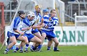 19 April 2009; Waterford goalkeeper Ian O'Regan saves a penalty with the help of team-mates, from left, Neol Connors, Richie Foley, Aiden Kearney and Kevin Moran. Allianz GAA National Hurling League, Division 1, Round 7, Cork v Waterford, Pairc Ui Chaoimh, Cork. Picture credit: Matt Browne / SPORTSFILE