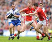26 April 2009; Stephen Gollogly, Monaghan, in action against Graham Canty, left, and Nicholas Murphy, Cork. Allianz GAA National Football League, Division 2 Final, Cork v Monaghan, Croke Park, Dublin. Picture credit: Stephen McCarthy / SPORTSFILE