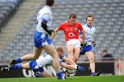 26 April 2009; Dick Clerkin, Monaghan, dives to divert a shot from Cork's Patrick Kelly out for a '45'. Allianz GAA National Football League, Division 2 Final, Cork v Monaghan, Croke Park, Dublin. Picture credit: Ray McManus / SPORTSFILE
