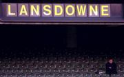 16 December 2000; A lone supporter sits in the stand during the AIB All-Ireland League Division 1 match between Lansdowne RFC and Young Munster RFC at Lansdowne Road in Dublin. Photo by Brendan Moran/Sportsfile