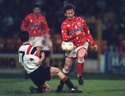 8 May 1993; Bobby Browne of Shelbourne in action against Jim Crawford of Bohemians during the League of Ireland Premier Division 1 match between Shelbourne and Bohemians at Tolka Park in Dublin. Photo by David Maher/Sportsfile