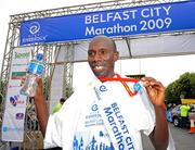 4 May 2009; John Mutai, Kenya, after winning the Belfast City Marathon 2009. Belfast, Co. Antrim. Picture credit: Oliver McVeigh / SPORTSFILE