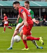 4 October 2015; Ross Gaynor, Cork City, in action against Adam Hanlon, Bray Wanderers. Irish Daily Mail FAI Cup, Semi-Final, Bray Wanderers v Cork City, Carlisle Grounds, Bray, Co. Wicklow. Picture credit: David Maher / SPORTSFILE