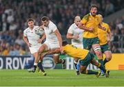 3 October 2015; Jonny May, England, is tackled by Will Genia, Australia. 2015 Rugby World Cup, Pool A, England v Australia, Twickenham Stadium, London, England. Picture credit: John Dickson / SPORTSFILE