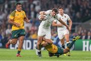 3 October 2015; Jonny May, England, is tackled by Will Genia, Australia. 2015 Rugby World Cup, Pool A, England v Australia, Twickenham Stadium, London, England. Picture credit: John Dickson / SPORTSFILE