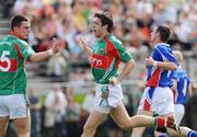 10 May 2009; Mayo's Patrick Harte celebrates with team-mate Barry Moran, left, after scoring his side's opening goal. Connacht Senior Football Championship First Round, New York v Mayo, Gaelic Park, The Bronx, New York, USA. Picture credit: Pat Murphy / SPORTSFILE