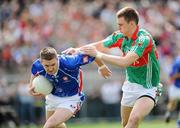 10 May 2009; Dermot Keane, New York, in action against Barry Moran, Mayo. Connacht Senior Football Championship First Round, New York v Mayo, Gaelic Park, The Bronx, New York, USA. Picture credit: Pat Murphy / SPORTSFILE