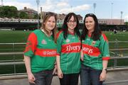 10 May 2009; Mayo fans and sisters, from left, Cara, Erin and Leanne Finnerty, from Ballycastle, Co. Mayo, before the game. Connacht Senior Football Championship First Round, New York v Mayo, Gaelic Park, The Bronx, New York, USA. Picture credit: Pat Murphy / SPORTSFILE