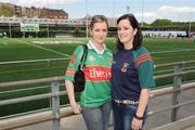 10 May 2009; Mayo fans Ann-Marie Madden and Florence McBrien, right, from Ballycastle, Co. Mayo, before the game. Connacht Senior Football Championship First Round, New York v Mayo, Gaelic Park, The Bronx, New York, USA. Picture credit: Pat Murphy / SPORTSFILE