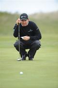 13 May 2009; Padraig Harrington lines up a putt on the 8th green during the 3 Irish Open Golf Championship Practice Day, Wednesday. County Louth Golf Club, Baltray, Co. Louth. Picture credit: Matt Browne / SPORTSFILE