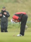 14 May 2009; Ireland's Paul McGinley reacts after missing a par putt on the 13th during the 3 Irish Open Golf Championship. County Louth Golf Club, Baltray, Co. Louth. Photo by Sportsfile