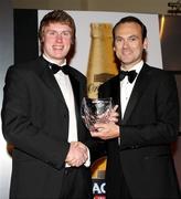 14 May 2009; Methodist College skipper Niall Annett, left, receives the Northern Bank Ulster Schools Player of the Year Award from Gerry Mallon, Chief Executive of the Northern Bank, during the Ulster Rugby Awards 08:09 at the Ramada Hotel Belfast, Co. Antrim. Picture credit: John Dickson / SPORTSFILE