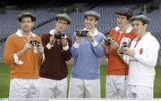 13 May 2009; Tyrone's 2008 All-Ireland winning captain Brian Dooher, right, brought the Sam Maguire trophy back to Croke Park, in the company of 4 rival team captains representing the 4 provincial winners from last year, from left, Ciaran McKeever, Armagh, Damien Burke, Galway, Paul Griffin, Dublin and Graham Canty, Cork ahead of the 2009 '125 Year' GAA Football All-Ireland Senior Championship. Croke Park, Dublin. Picture credit: Brendan Moran / SPORTSFILE